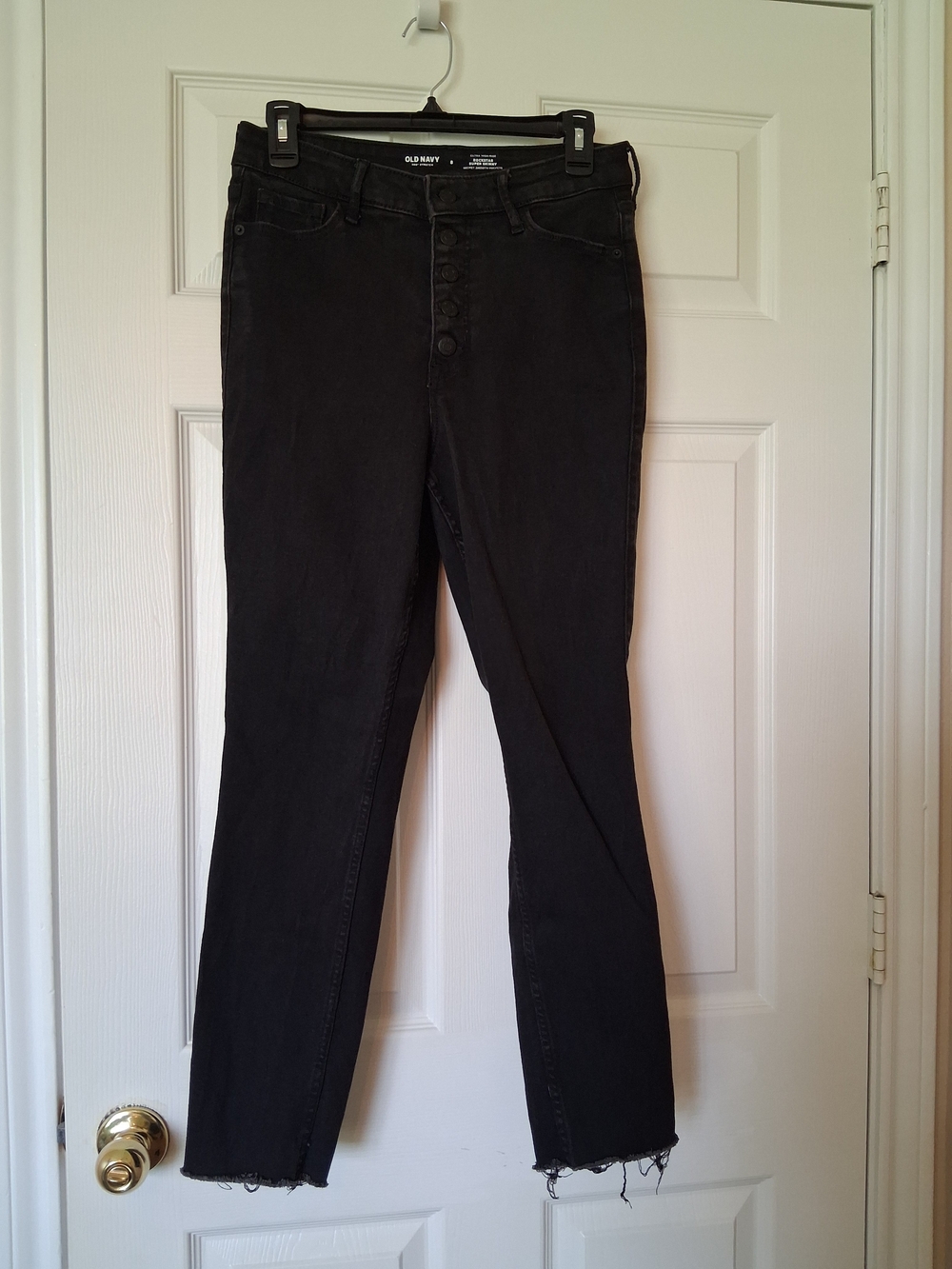 Old Navy High-Rise Skinny Rock Star Black Button-Fly Jeans for Women